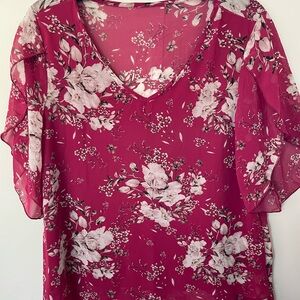 Floral V-Neck Women's Top